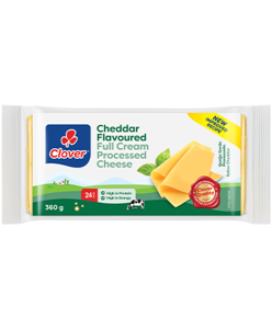 CLOVER IWS CHEDDAR PROCESSED CHEESE 360G  Rs 156