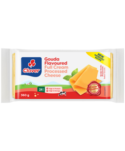 CLOVER IWS GOUDA PROCESSED CHEESE 360G  Rs 156